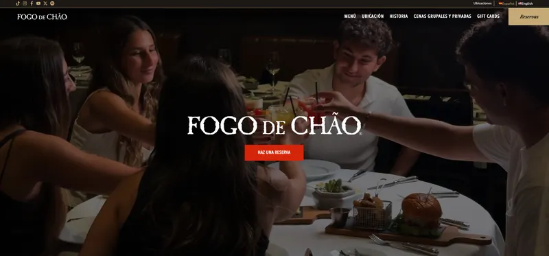 Portada de Fogo de Ch&atilde;o con el hero en video y el bot&oacute;n de reserva.